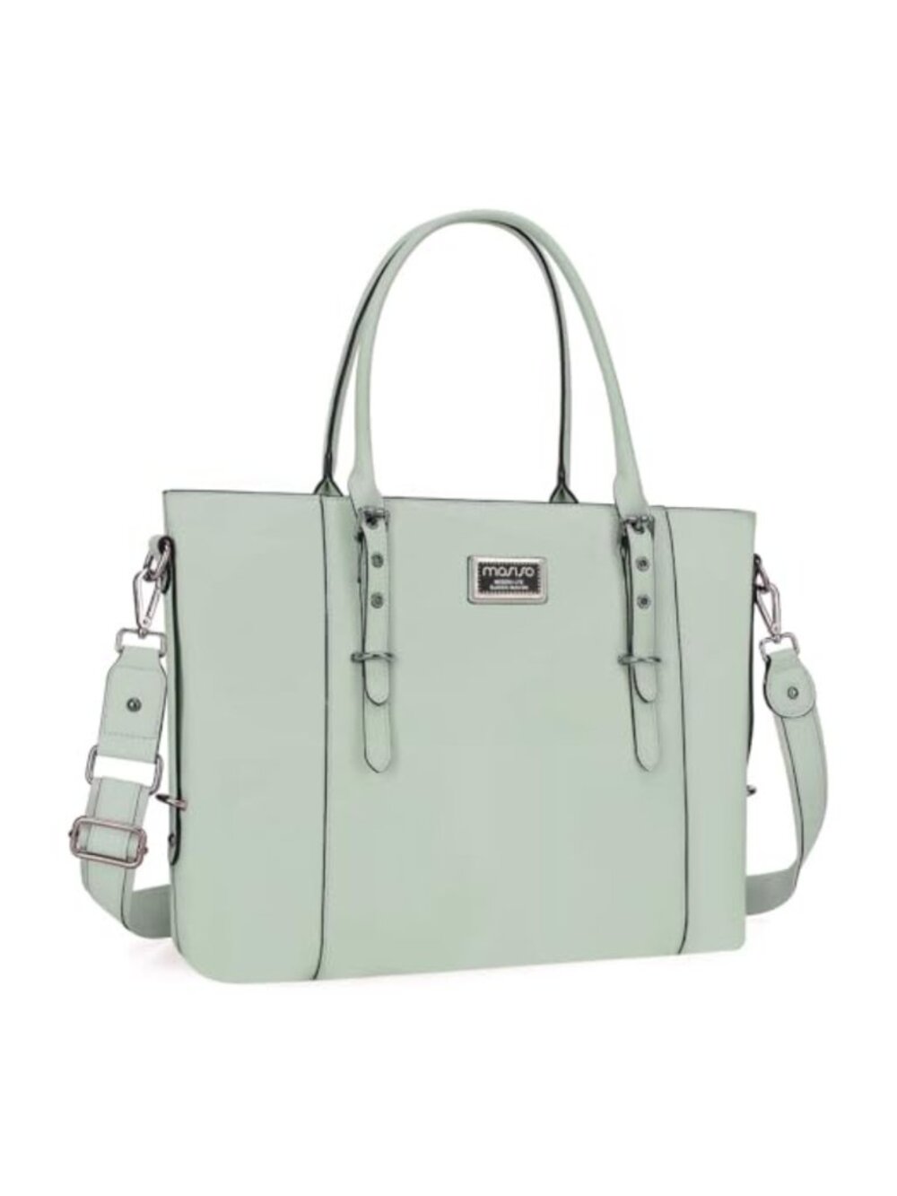 PU Leather Laptop Tote Bag 16 inch Work Messenger Shoulder Bag